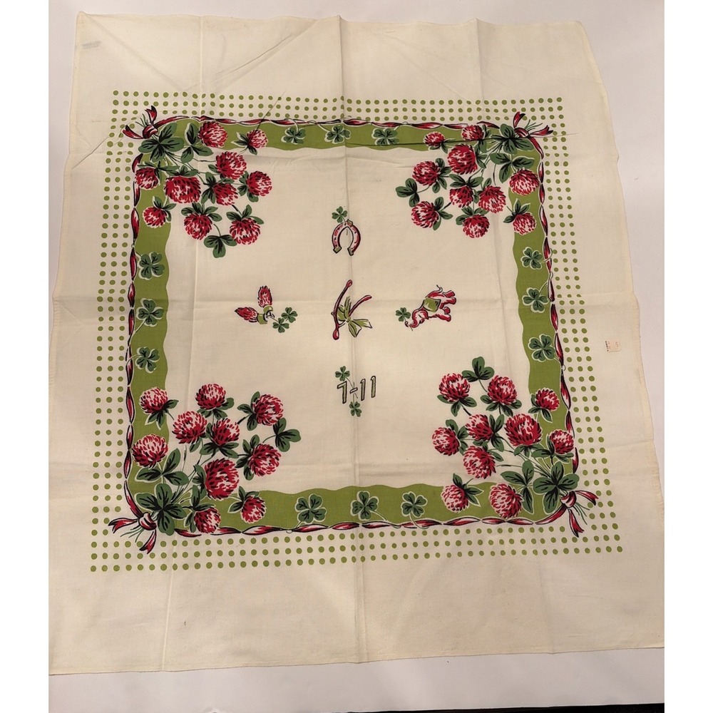 Vintage Mid Century Tea Towel 1940-1950 Startex Good Luck Kitchen Towel